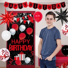 Red and Black Decorations for Men , Red Party Decorations for Boys Girls Happ…