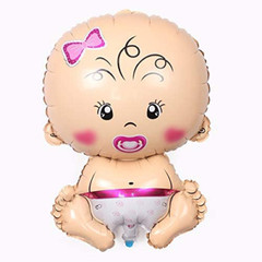 Globos De Papel Aluminio Latex It’s a Girl Azul Decoracion Para Baby Shower Set