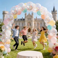 Rainbow Confetti Balloons, 12 Inch Multicolor Candyland Ice Cream Sprinkle Co…