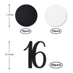 200 PCS Black Glitter 16 Confetti 16th Birthday Number Party Table Decoration
