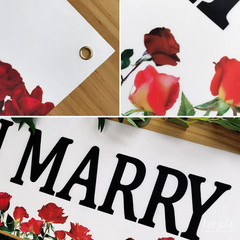 Proposal Banner Will You Marry Me Flower Banner Propose Decorations Supplies for
