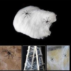 HALLOWEEN DECORATION FAKE SPIDER WEB SPIDERS STRETCHABLE COBWEB