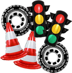 Inflatable Traffic Light Cones Tires Balloons Race Car Wheels Racecar Transporta
