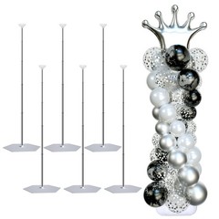 Balloon Arch Stand, Balloon Stand Set of 6, 7 Feet Height Adjustable Metal Ba…
