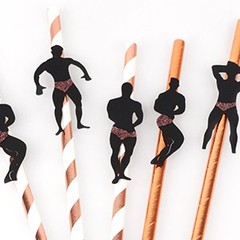 36 Pcs Bachelorette Straws, Funny Male Dancer Drinking Straws for Bachelorette