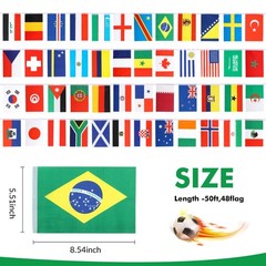 48 Countries Flags Banner 2026 World Cup Hanging String Garland Bunting Flags