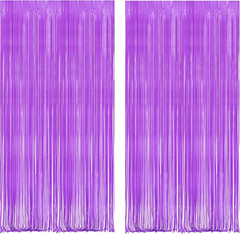 Party Streamers Backdrop – 2 Pack 3.2Ft X 8.2Ft Tinsel Foil Fringe Curtains for