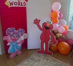 Elmo & Abby Party Prop, Elmo 4ft & Abby 3ft, Birthday Parties,Party Decor
