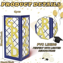 4 PCS 2025 Graduation Lantern Boxes Grad Party Decor Table Centerpieces