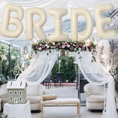 40 Inch Cream White ‘BRIDE’ Balloon Banner – Large Ivory Alphabet Mylar Lette…