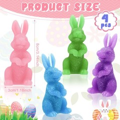 4 Pcs Easter Bunny Candles Gift Set Rabbit Shape Spring Candles for Easter Bunny