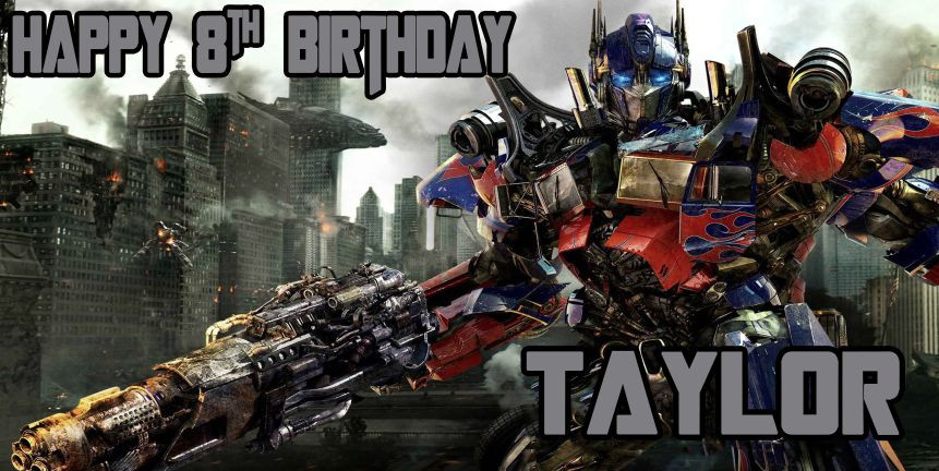 Birthday banner Personalized 6ft x 3 ft Transformers Optimus Prime