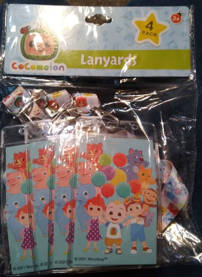 BRAND NEW COCOMELON 4-PACK LANYARDS AGES 3+ GREAT FOR SCHOOL! LAST 4-PACKS LEFT!