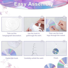 60 Pcs 90S Disco Party Decorations Y2K 2000Stheme Party Hanging Swirls CD Cutout
