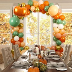 Fall Thanksgiving Balloon Arch Garland Kit, 18″ 10″ 5″ Burnt Orange Gold Fall…