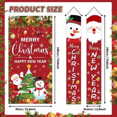 3Pcs Red Christmas Door Cover Snowflake Merry Christmas Banner Xmas New Year …