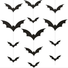 Black Bat Backdrop Party Decoration – 6 x 2m Hanging Bat Strands
