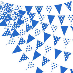32Ft Gender Reveal Party Decorations Pink and Blue Circle Dot Pennant Triangle B