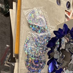 Zima Blue Silver Multicolor Foil Plastic Hanging Party Decorations
