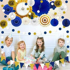 23Pcs Navy Blue and Gold Graduation Birthday Party Decorations | Blue Gold Decor