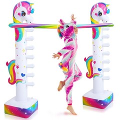 63″ Unicorn Inflatable Limbo Game for Kids Adults – Fun Rainbow Blow-up Unico…