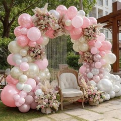 Pink White Balloons, Pearl Pink Cream White Sand Balloon Arch Kit for Bridal …
