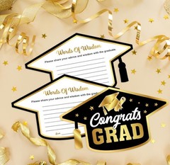 Graduation Card Box, 51Pcs Grad Party Decorations with 50Pcs Graduation Cap Advi