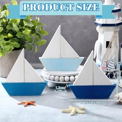 Charming 3-Pc Wooden Boat Decor – Summer Coastal Centerpieces for Any Room