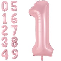 Light Pink 1 Balloon, 40 Inch Large Pastel Pink Foil Helium Number Balloons 0…