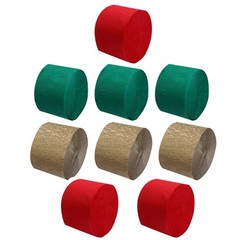 9Pcs Decorative Crepe Paper Rolls Assorted Colors Party Streamers for Decoration
