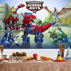 Transformers Rescue Bots Academy Party Decoration Backdrop Banner Poster 7x5ft