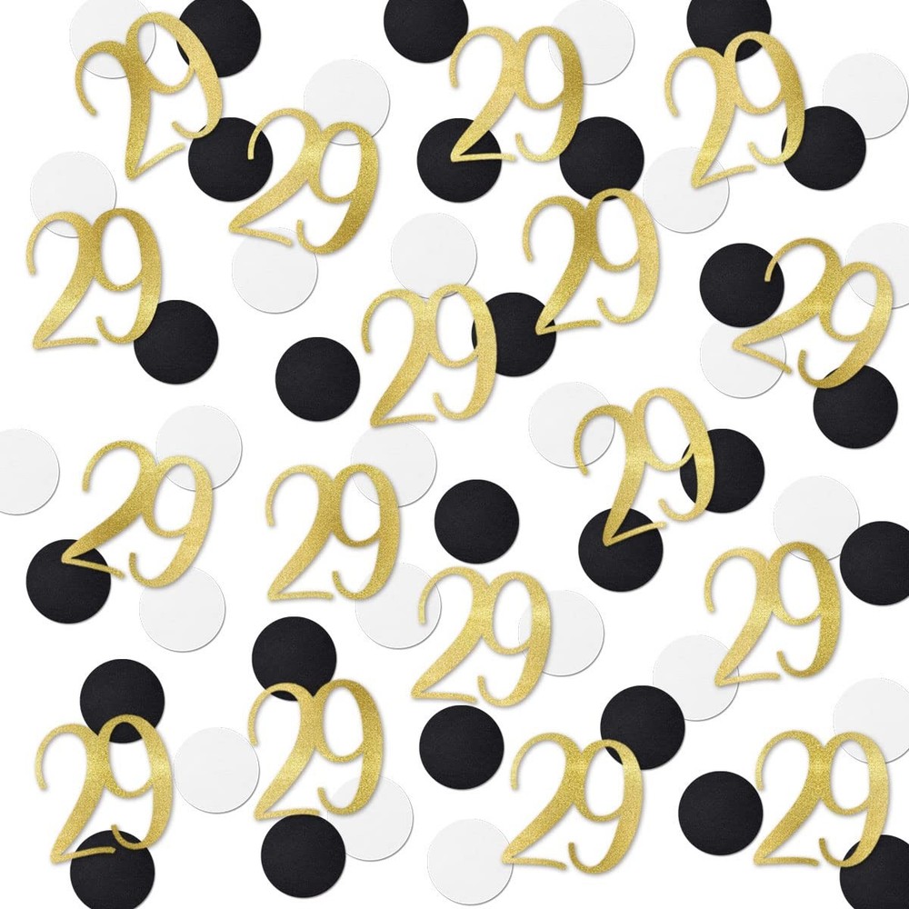 Gold Glitter 29 Confetti 29th Birthday Number 200 PCS Anniversary Party