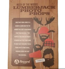 Boxed 10pc Lumberjack Photo Booth Props Set Red Black Party Supplies NEW
