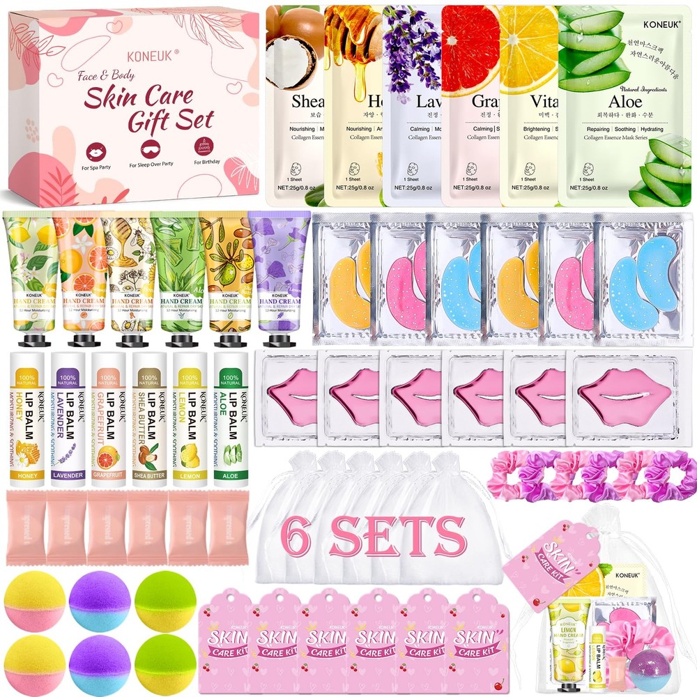 60PCS Spa Party Supplies for Girls, Include Face Masks, 1 Count (Pack of 54)