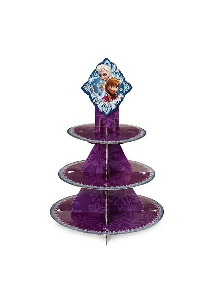 DISNEY FROZEN WILTON 3 DIMENSIONAL CUPCAKE STAND THREE TIER PARTY DISPLAY 16″T