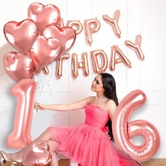 40 inch Rose Gold Balloons for , Number 59 95 Balloon Happy Decorations for R…