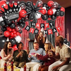 Birthday Party Decorations Kit Balloons Banner Fringe Curtains for Men 106Pcs