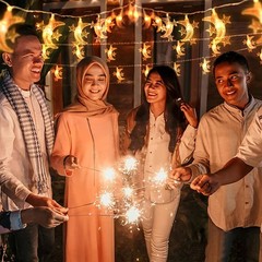 Ramadan Moon Star 10/20 LED String Fairy Lights EID Mubarak Lamp Muslim Decor UK
