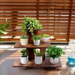 L-Shape 3-Tier Retail Table Display Corner Stand Wood Multi-Purpose Display Rack