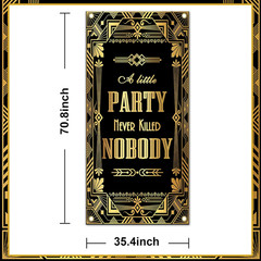 Roaring 20S Party Decorations Roaring 20S Door Cover Banner 1920S Party Decorati