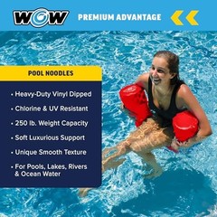 WOW Sports First Class Jumbo Foam Pool Noodle – Vinyl Coated Floating Swim Noodl