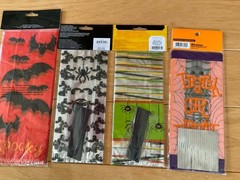 Vintage Halloween Lot 14 Pieces Spiders Bats Banner Flash Light Treat Bags NEW