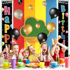 Birthday Decorations Banner, Happy Birthday Door Sign for Men Women Boys Girls I