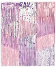 BIRTHDAY Luminous IRIDESCENT FOIL FRINGE BACKDROP (1) Birthday Party 4ft x 3ft