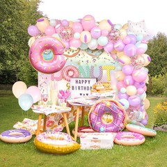 131Pcs Donut Birthday Party Decorations Supplies for Girls, Donut Balloon Gar…