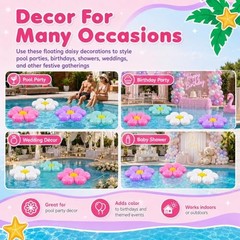 4 Pcs 20 Inches Inflatable Daisy Decorations Flower Pool Floats Floating 4pcs