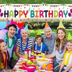 Large Colorful Happy Birthday Yard Banner Sign Birthday Party Outdoor Decoration