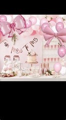Bow Theme Decor Party Balloons, Light Pastel Pink Clear White Confetti Balloo…