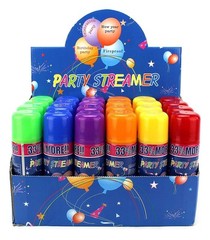 24 Pack Party Streamer Spray String for Kids Fun Colorful Party Supplies