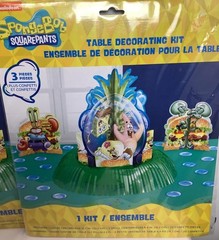 3 Pack Sponge Bob Squarepants Table Decorating Kits